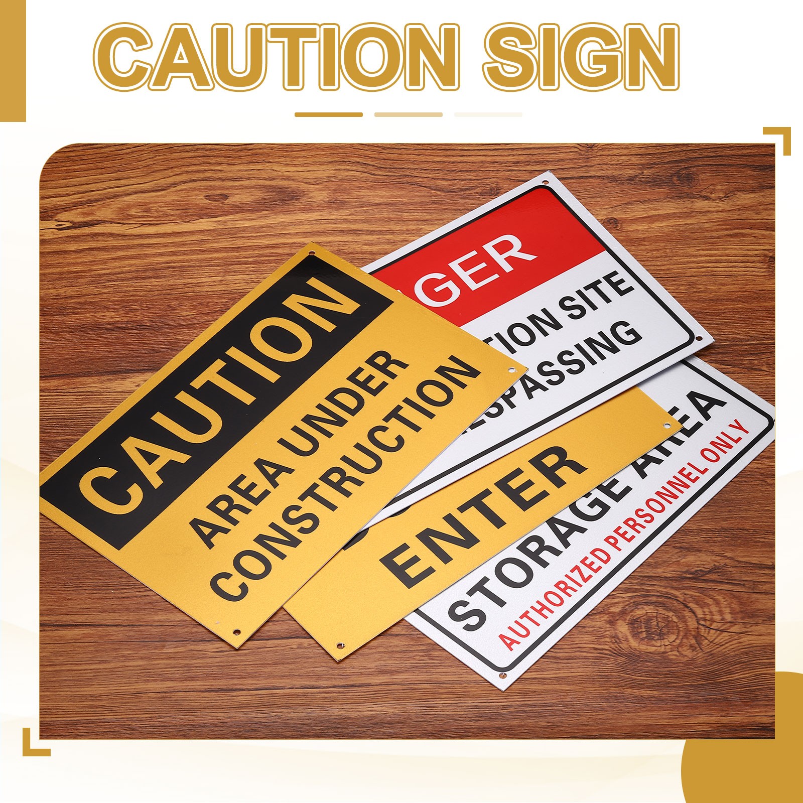 Caution Do Not Enter Sign 10 x 7 Inch Aluminum