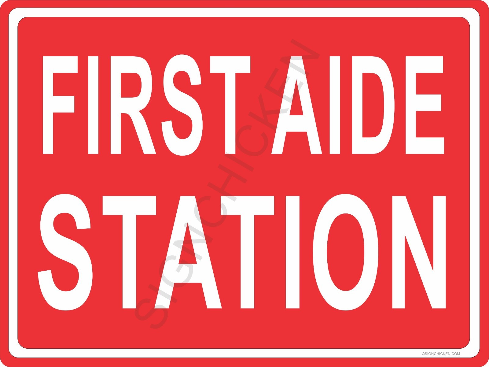 FIRST AIDE STATION ALUMINUM SIGN store- emergency, medical, clinic, office sign