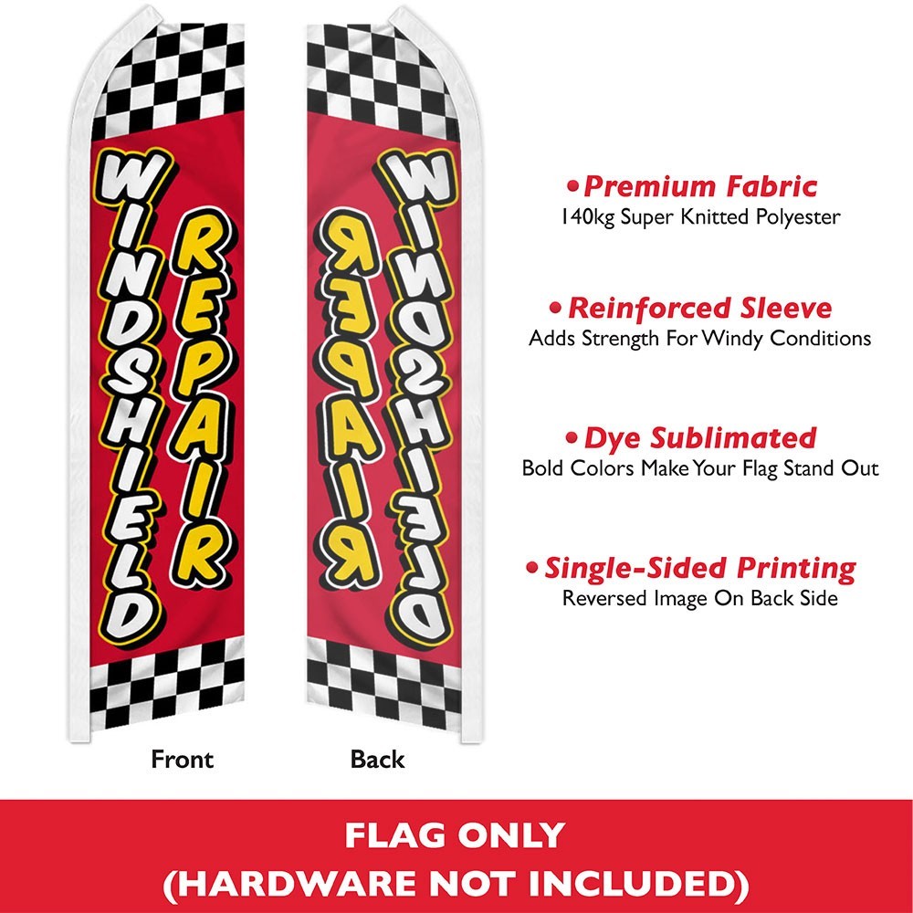 Windshield Repair Advertising Swooper Feather Flutter Flag Auto Glass RD