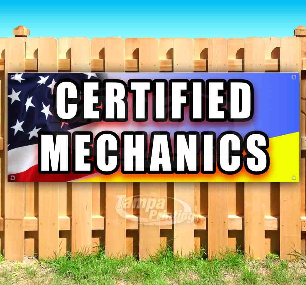 CERTIFIED MECHANICS Advertising Vinyl Banner Flag Sign Many Sizes REPAIR