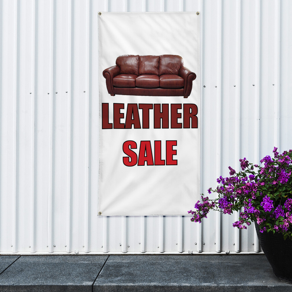 Vertical Vinyl Banner Multiple Sizes Leather Deal Business Outdoor