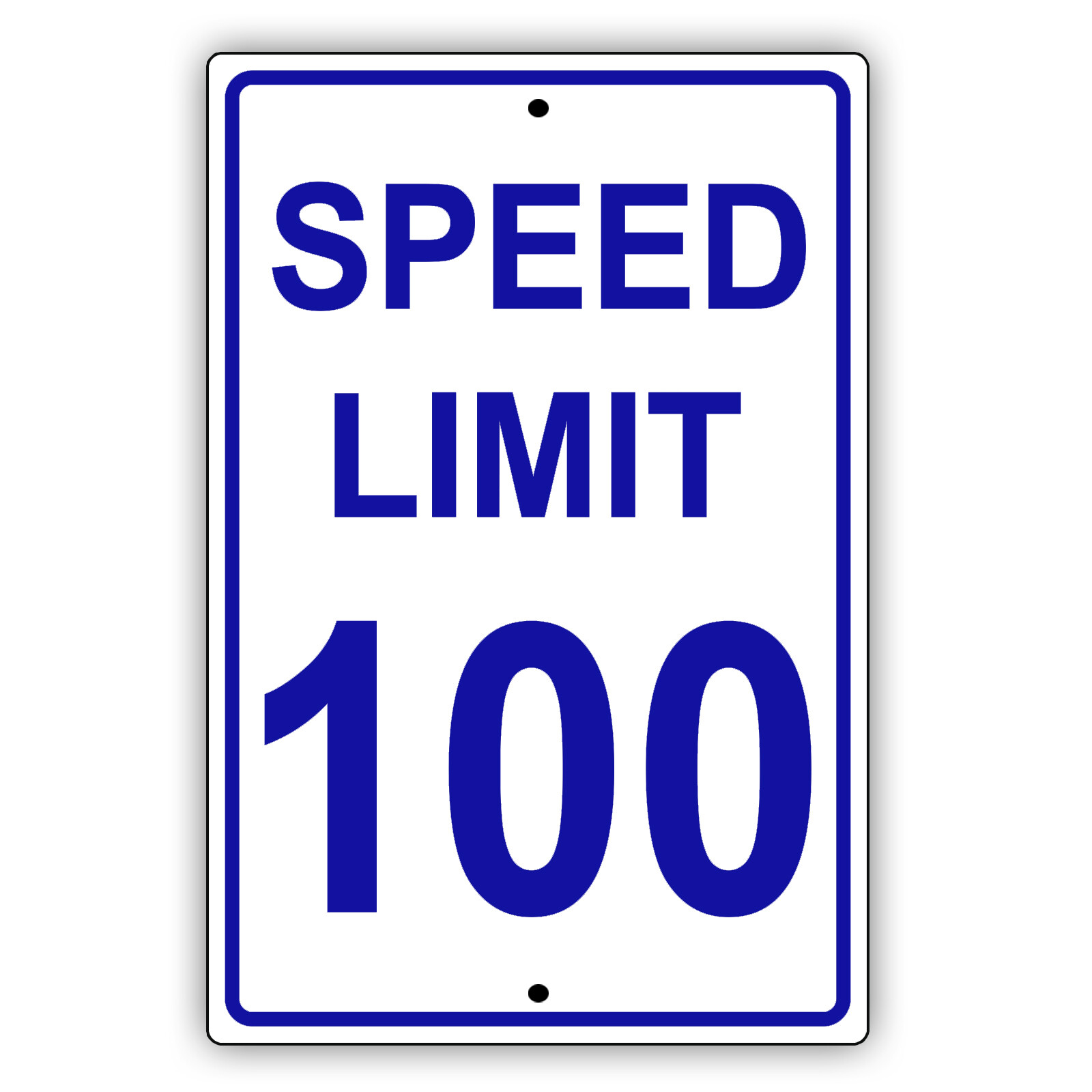 Speed Limit 100 Sign Zone 100 MPH Slow Down Décor Warning Aluminum Metal Sign