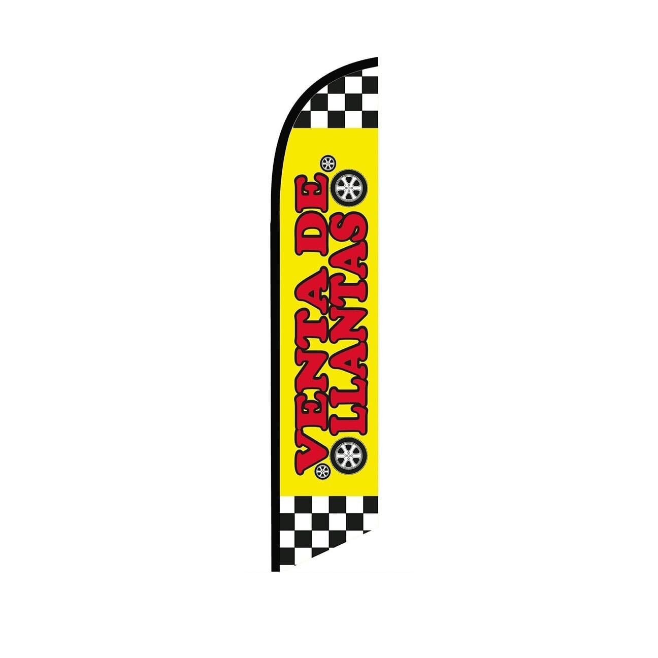 Venta De Llantas Yellow Swooper Flutter Feather Flag | 3ft W x 11.5ft Tall