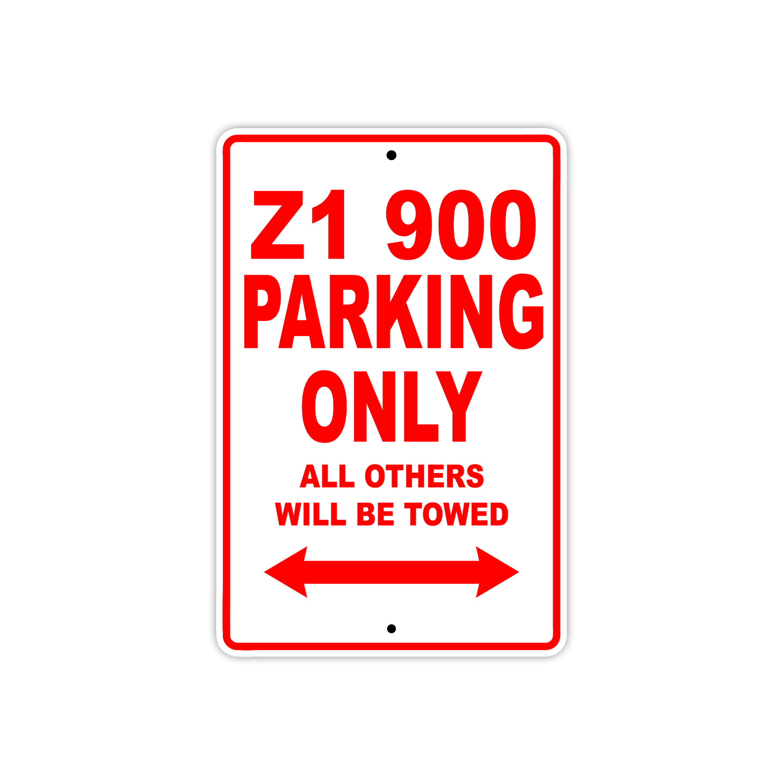 Z1 900 Parking Only Towed Motorcycle Bike Art Notice Novelty Aluminum Metal Sign