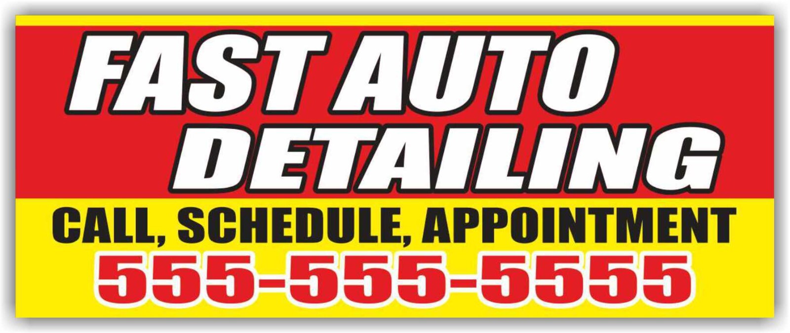FAST AUTO DETAILING Advertising Banner Vinyl Sign Car Wash Service Cleaning Wax