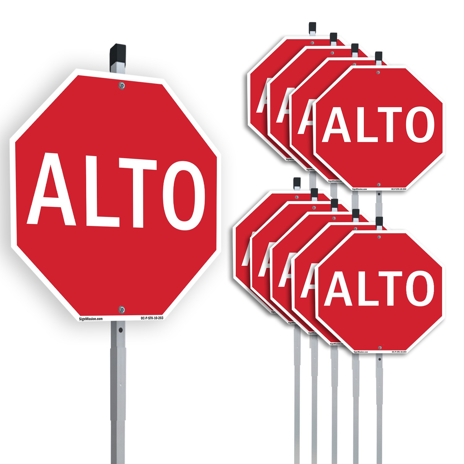 Alto Octagon Sign With Stake Weather Resistant UV Protected for Workplace