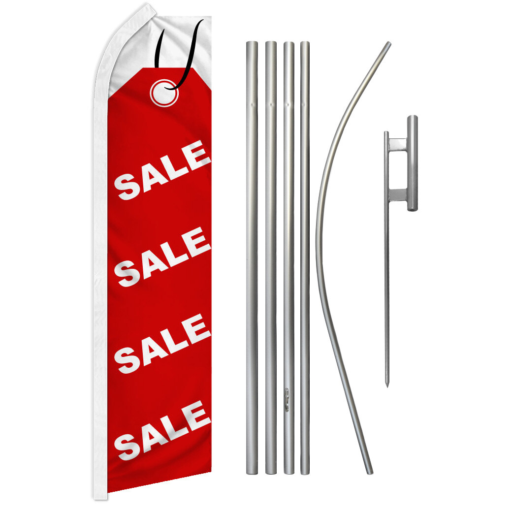 Sale Swooper Flutter Feather Advertising Flag Kit Venta Sale Red Tag