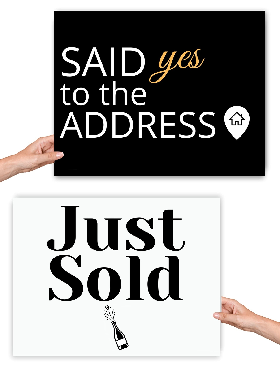 Sold Sign Real Estate – Just Sold Sign for Realtor – Said Yes to the Address …