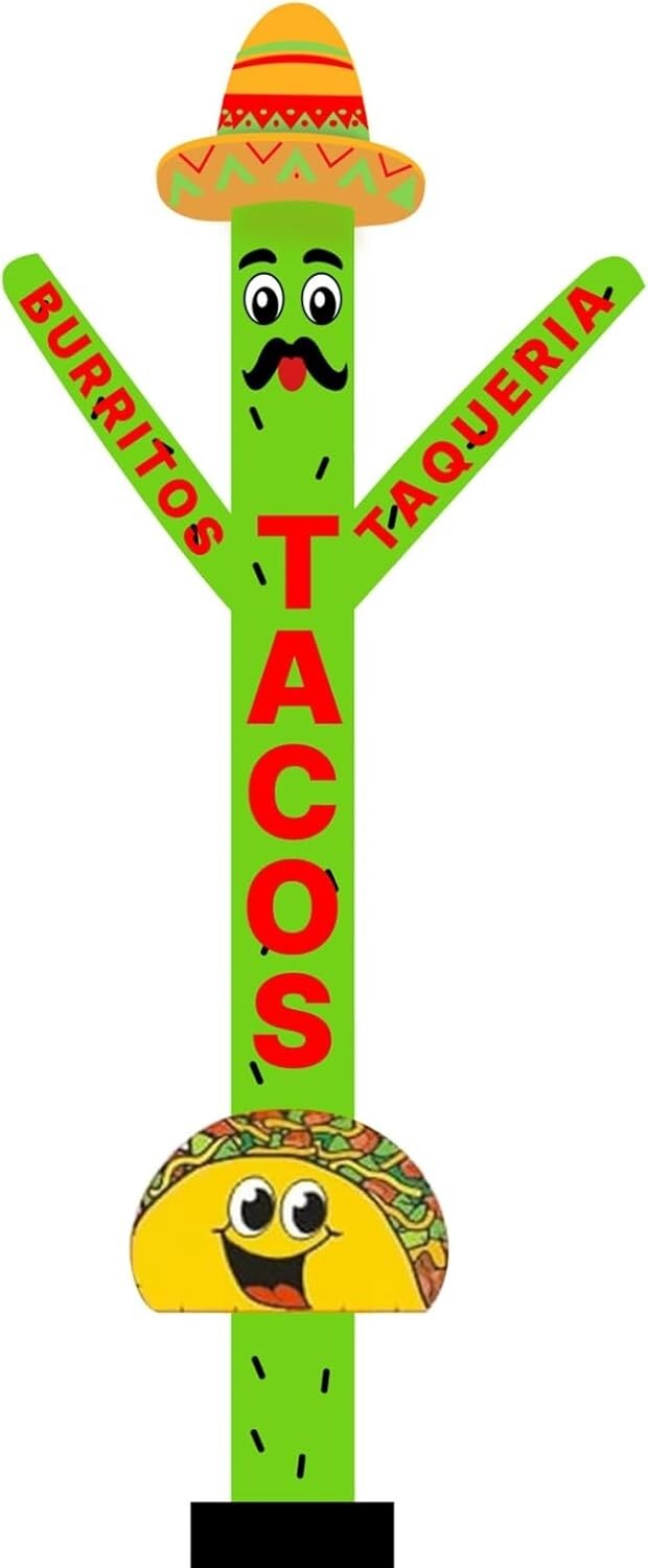 20ft Tacos Air Inflatable Dancer Puppet with Sombrero Hat {Without Blower}