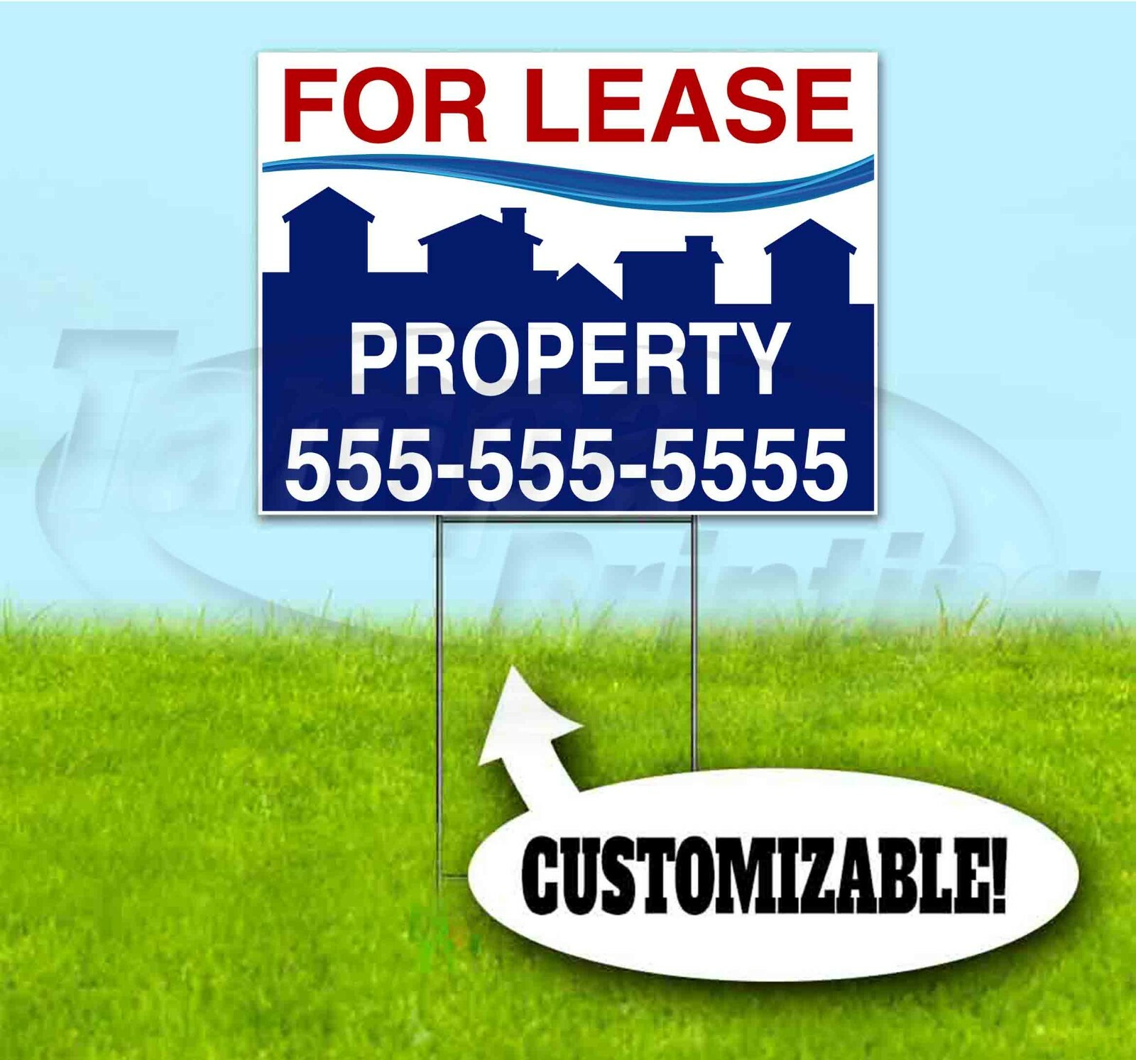 PROPERTY FOR LEASE CUSTOM 18×24 Yard Sign WITH STAKE Bandit REALTOR REAL ESTATE
