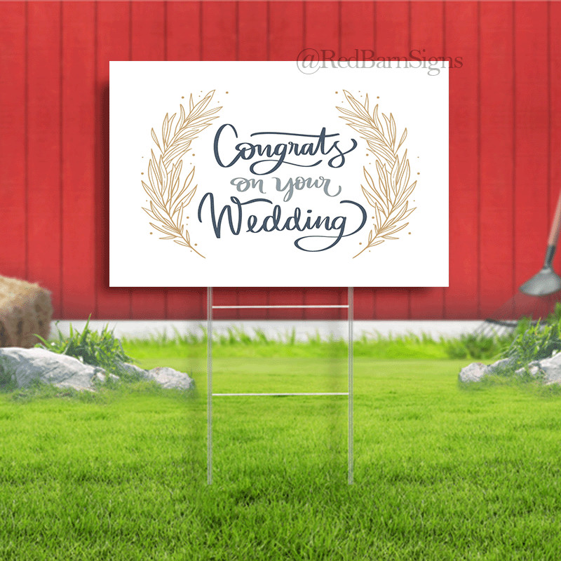 Congrats on your wedding yard sign