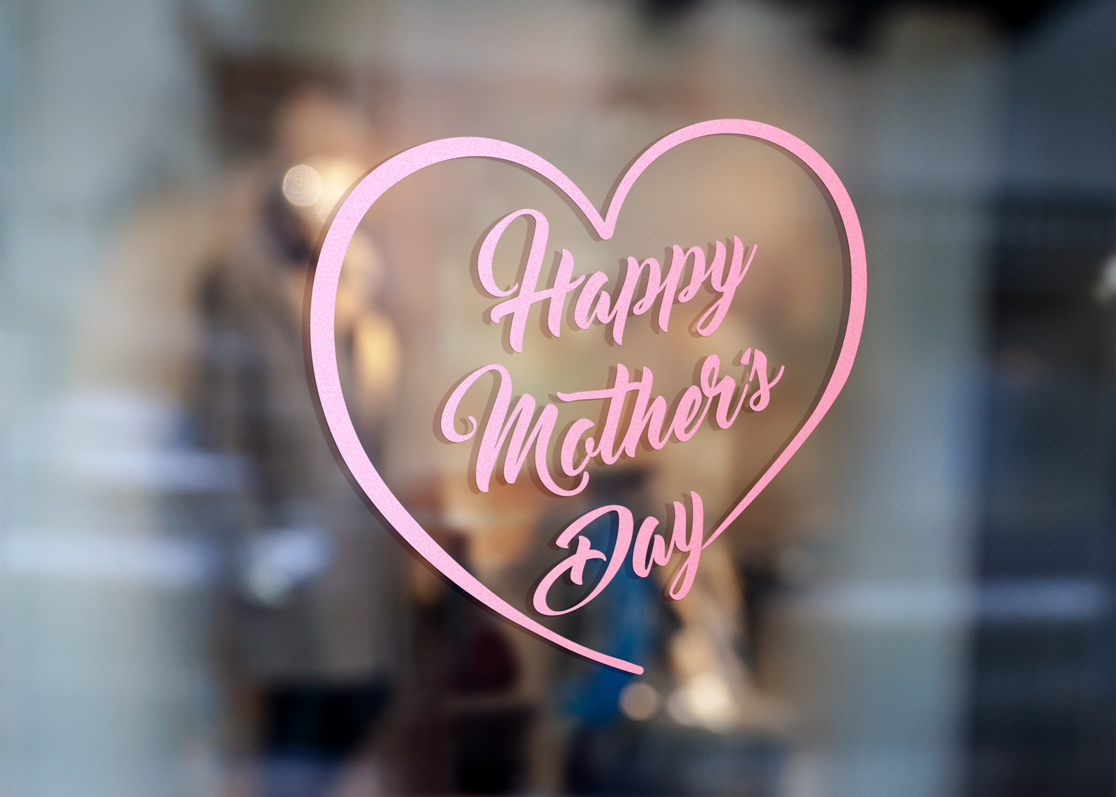 Happy Mother’s Day” Wall & Window Decal – Shop Front Display Sticker