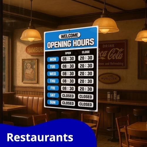 Colorful Changeable Business Hours Sign Kit – Weatherproof Store/Office Display