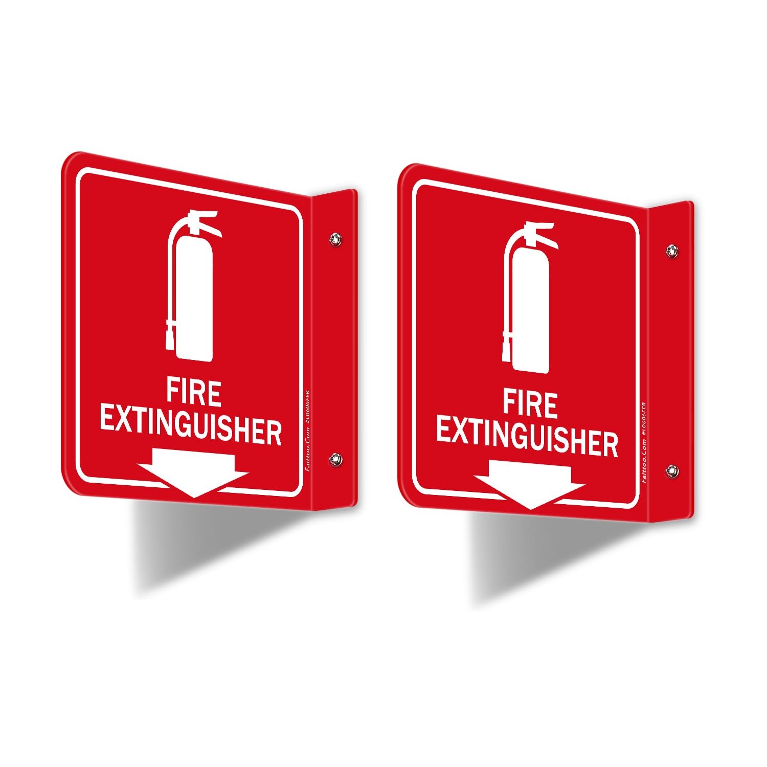 Fire Extinguisher Sign, 2 Pack Fire Extinguisher with Down Arrow – 6 x 6 Inch…