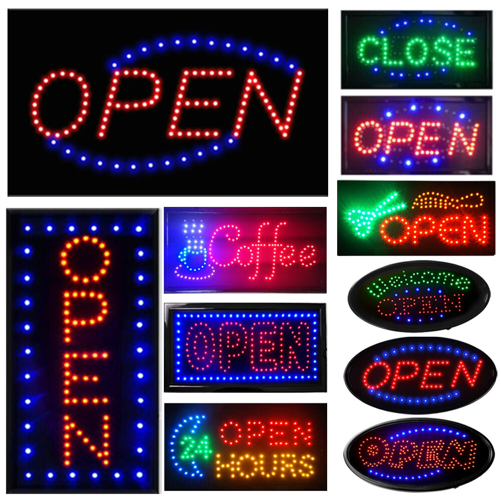 LED Neon Open Sign for Business Shop Animated Motion Hotel Window Display Board