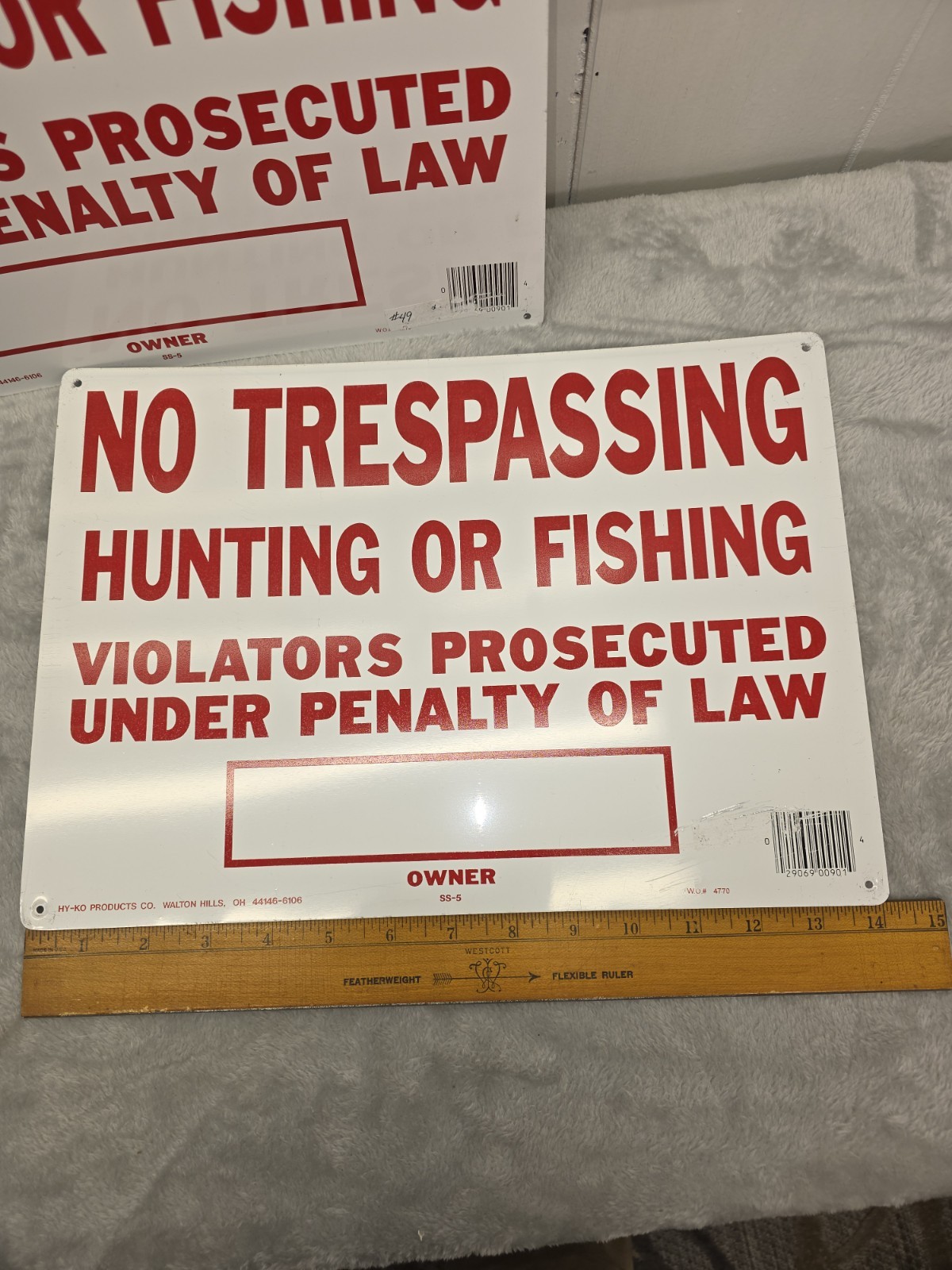 2 No Trespassing Hunting Fishing Aluminum Signs 10 x 14 COLE- 03-6183 ~ FREESHIP