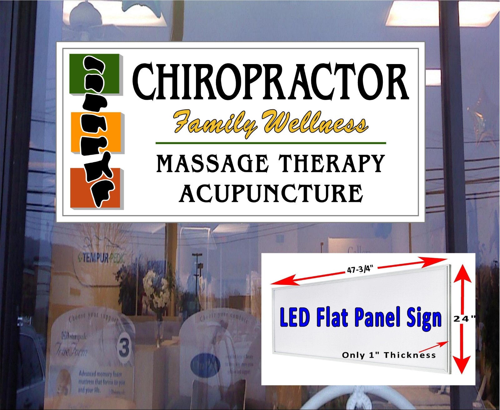 Chiropractor Family Wellness LED Light box window sign