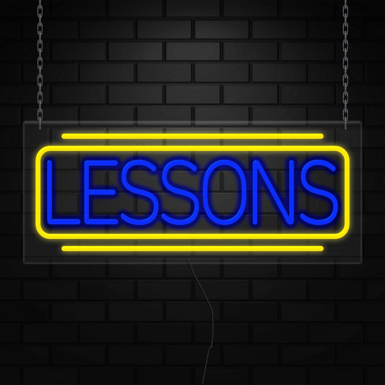 Lessons Neon Sign for Retail Displays | LED Flex Neon | 30″W x 12″H x 1″D