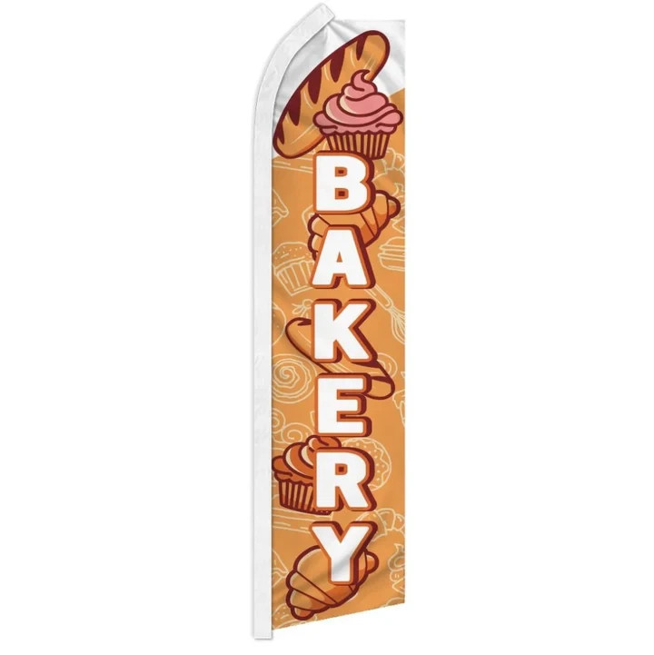Bakery White Swooper Flutter Feather Advertising Bakery Food Banner Flag