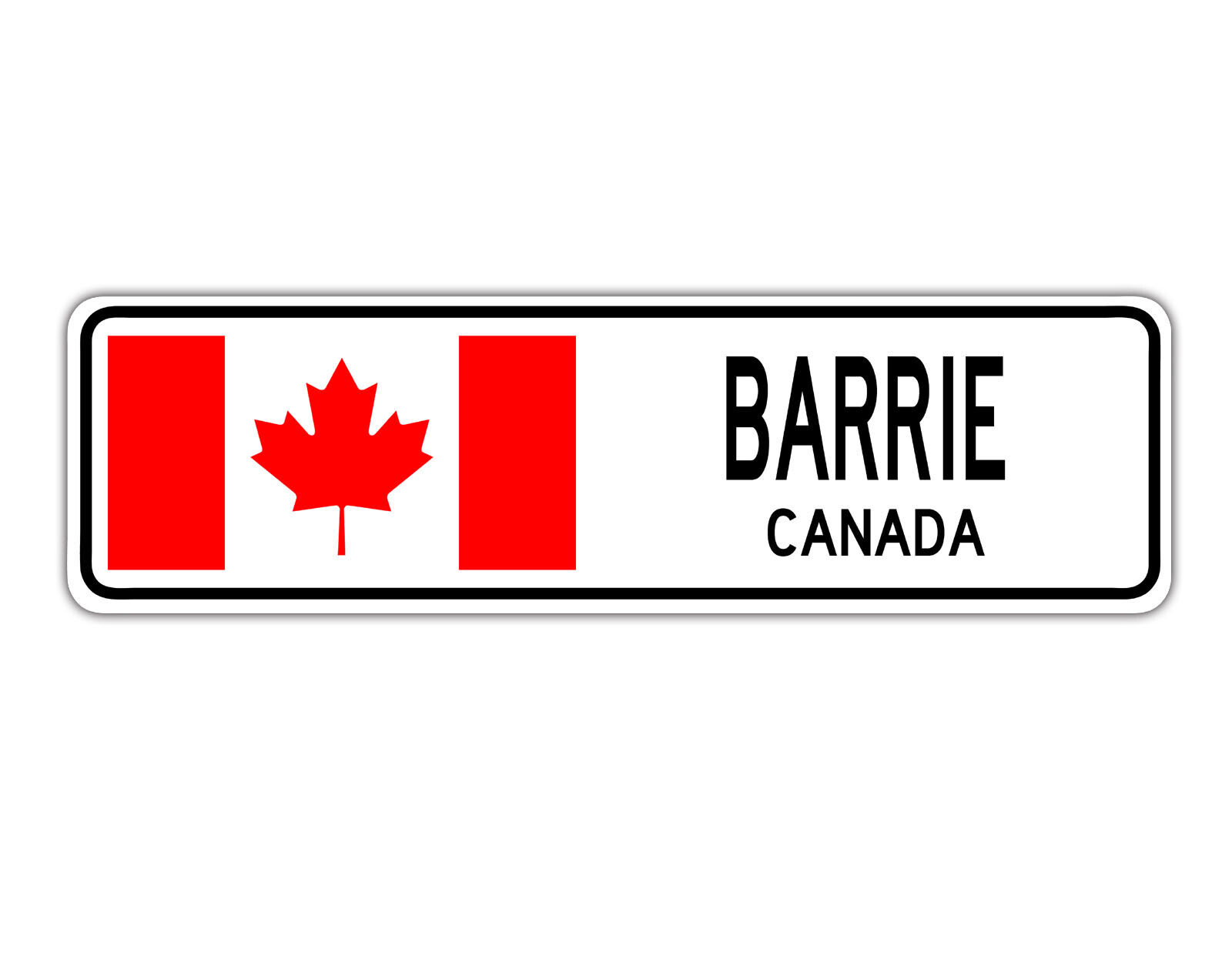 Barrie Canada Street Canadian Flag City Country Wall Gift Aluminum Metal Sign