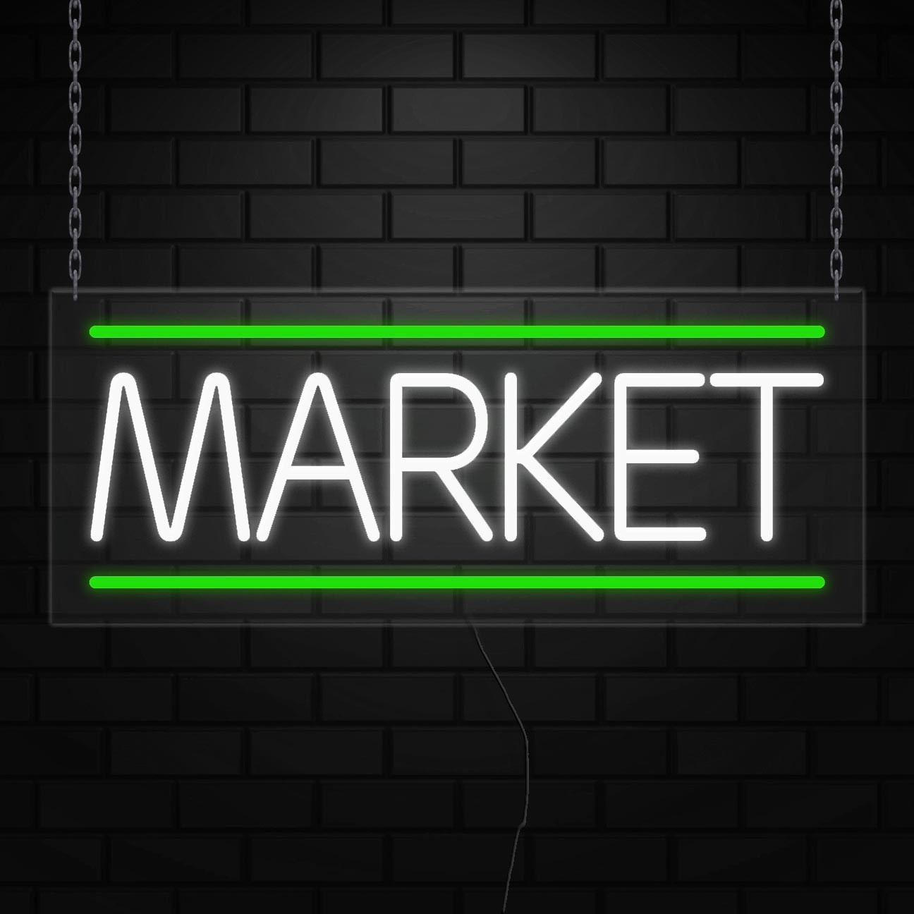 Market Neon Sign for Retail Displays | LED Flex Neon | 30″W x 12″H x 1″D