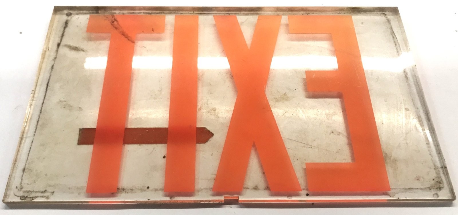 Unbranded Tapered Exit Sign 12″ X 8″ X 2″ Inch USED