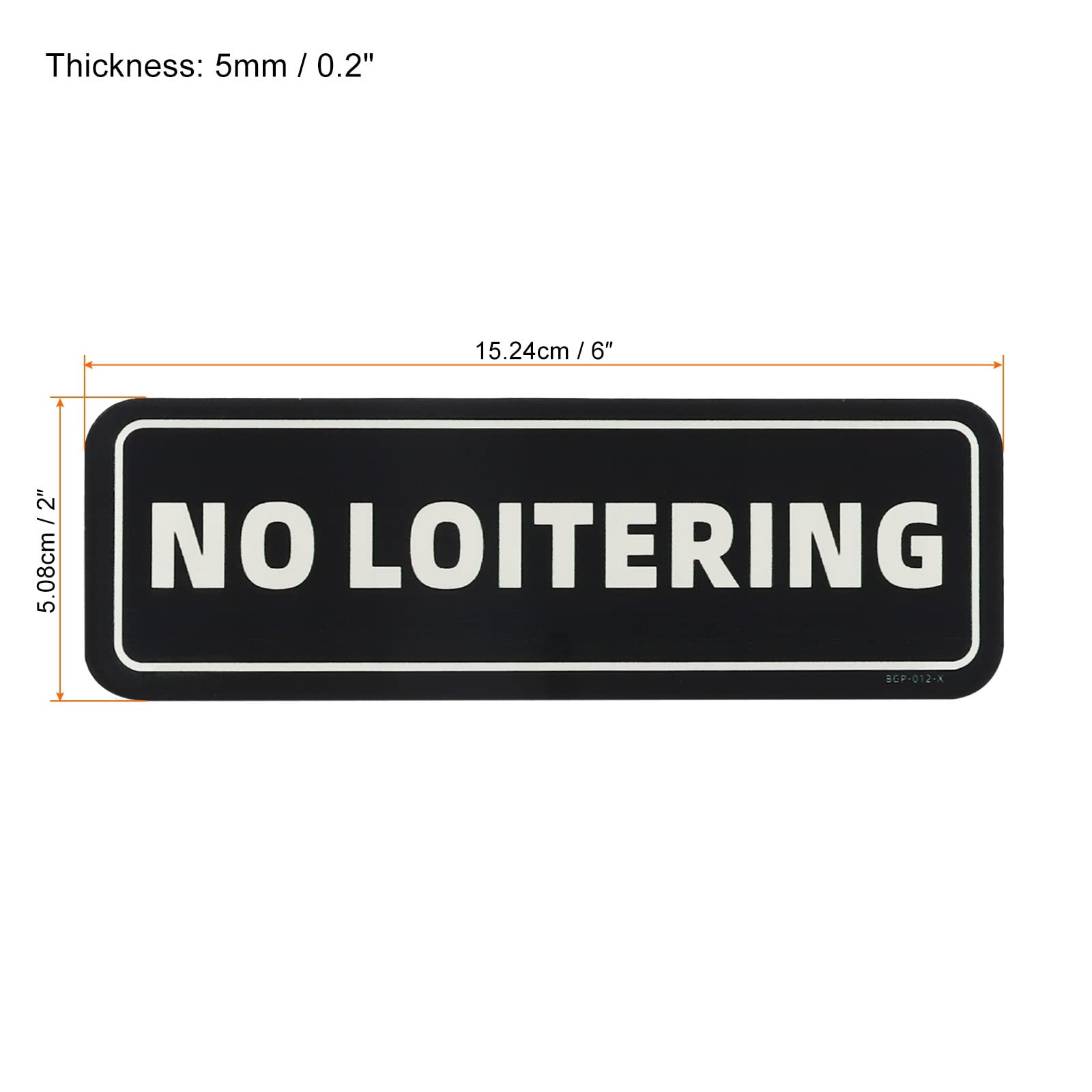PATIKIL No Loitering Sign, 2 Pack Acrylic 6″x2″ Self Adhesive Door Sign Stick…