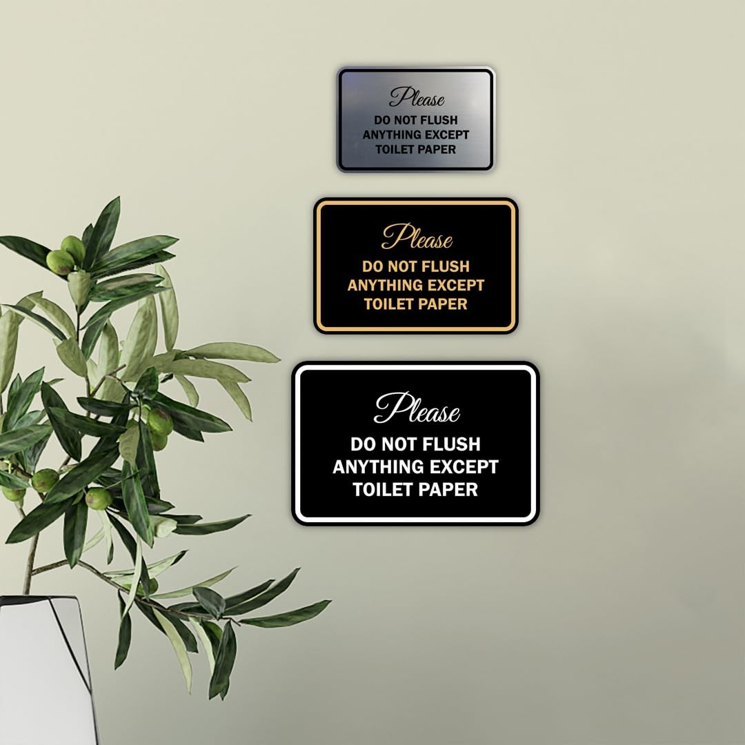Signs ByLITA Please do not flush anything except toilet paper Sign Small 10 Pack