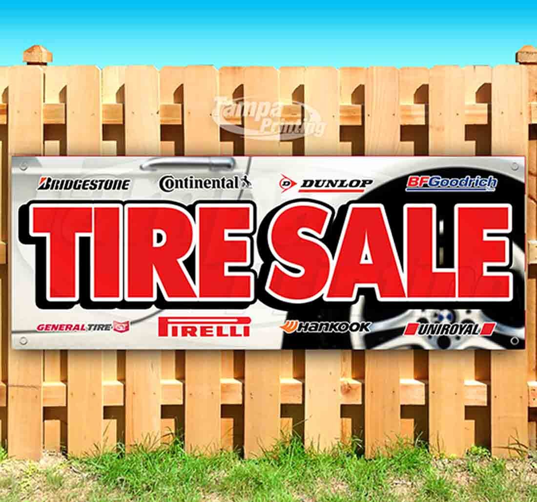 TIRE SALE BRANDS CLEARANCE BANNER Advertising Vinyl Flag Sign INV SALE BARGAIN