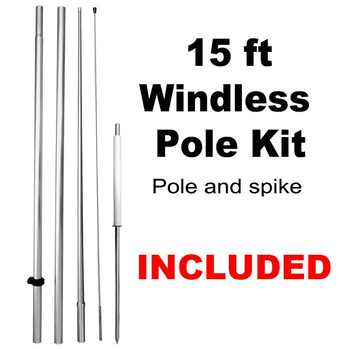 RIMS Windless Swooper Feather Flag 15′ Pole Kit Banner Sign rf-h