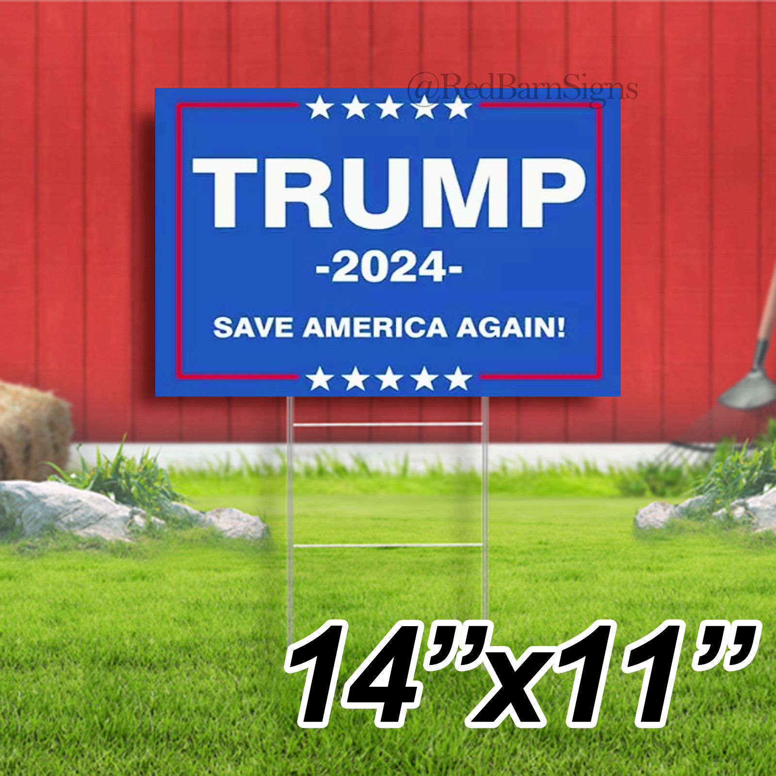 Trump 2024 Sign – Trump Signs for Yard Plastic Signs with Stakes 14” X 11”For Ou