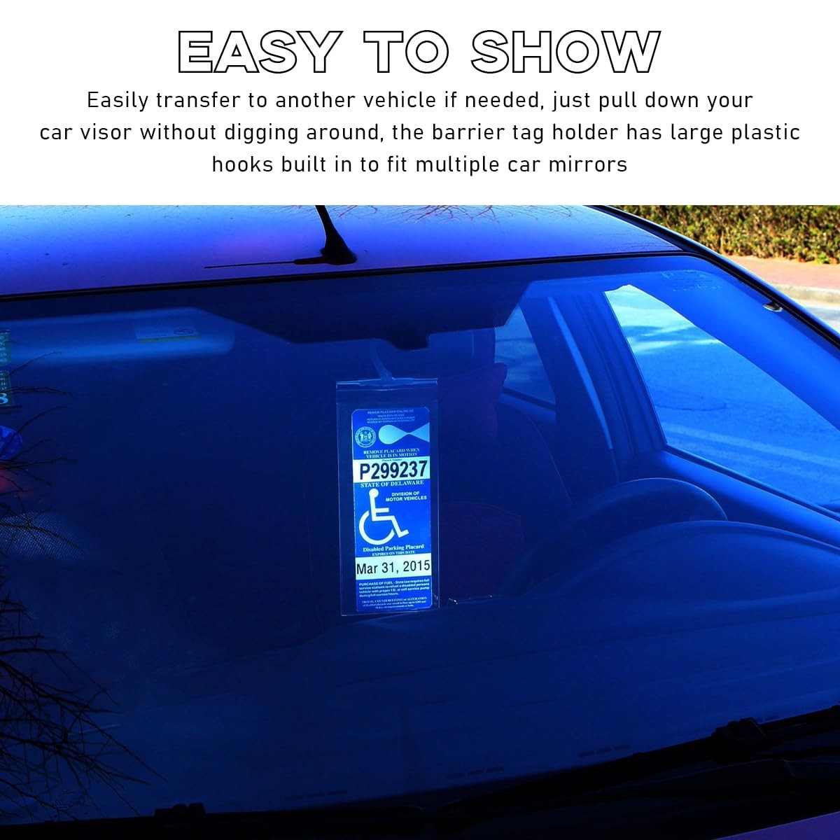 Gasedin 2 PCS Handicap Placard Holder, 11.6″×5″ Ultra Transparent 2