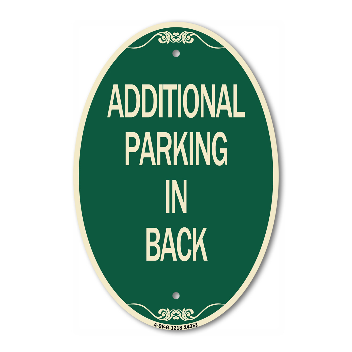 Designer Sign Additional Parking in Back Sign 12″ x 18″ Metal Sign
