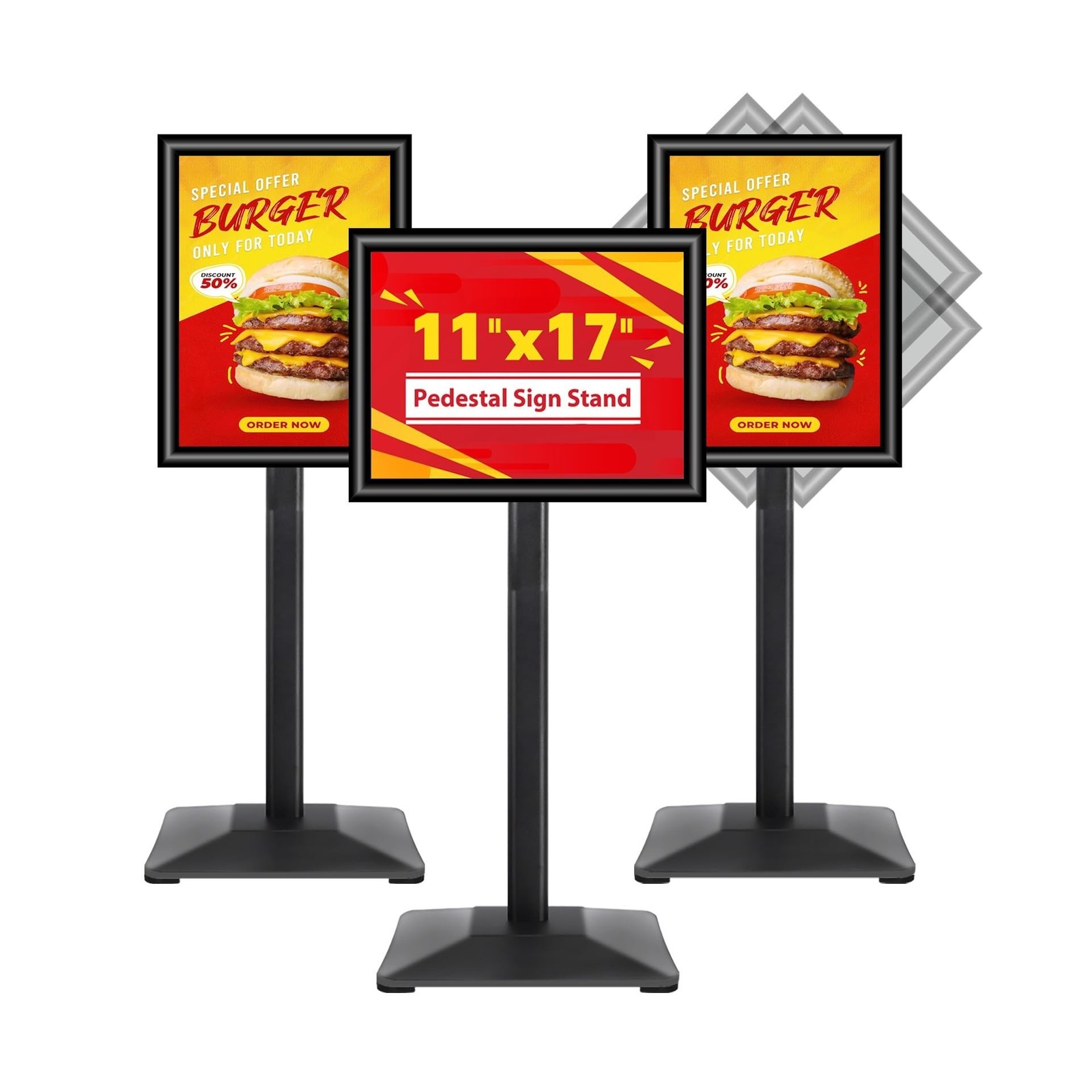Sign Stand 11x17inch Pedestal Sign Holder Poster Stand 3Packs Adjustable Floo…