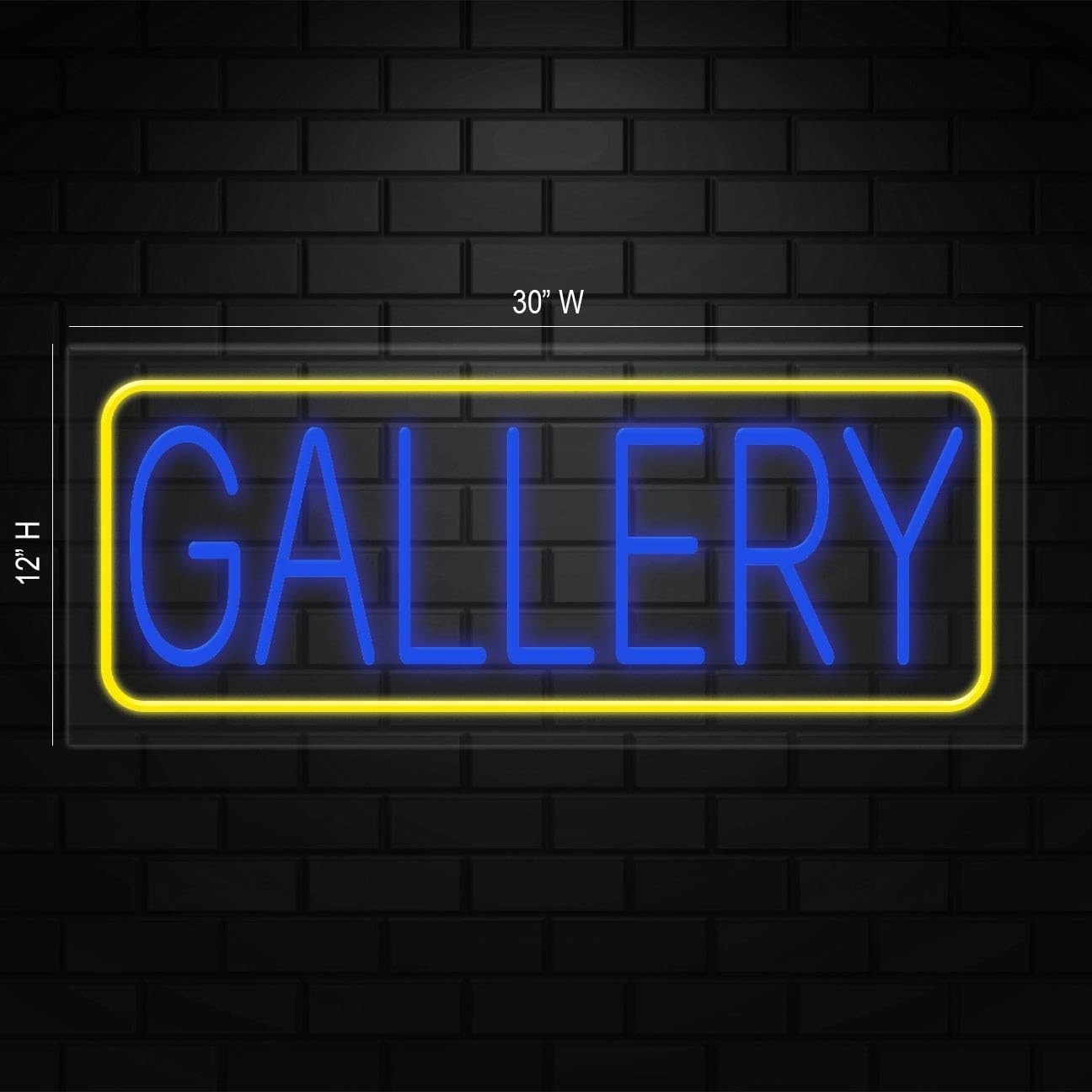 Gallery Neon Sign for Retail Displays | LED Flex Neon | 30″W x 12″H x 1″D