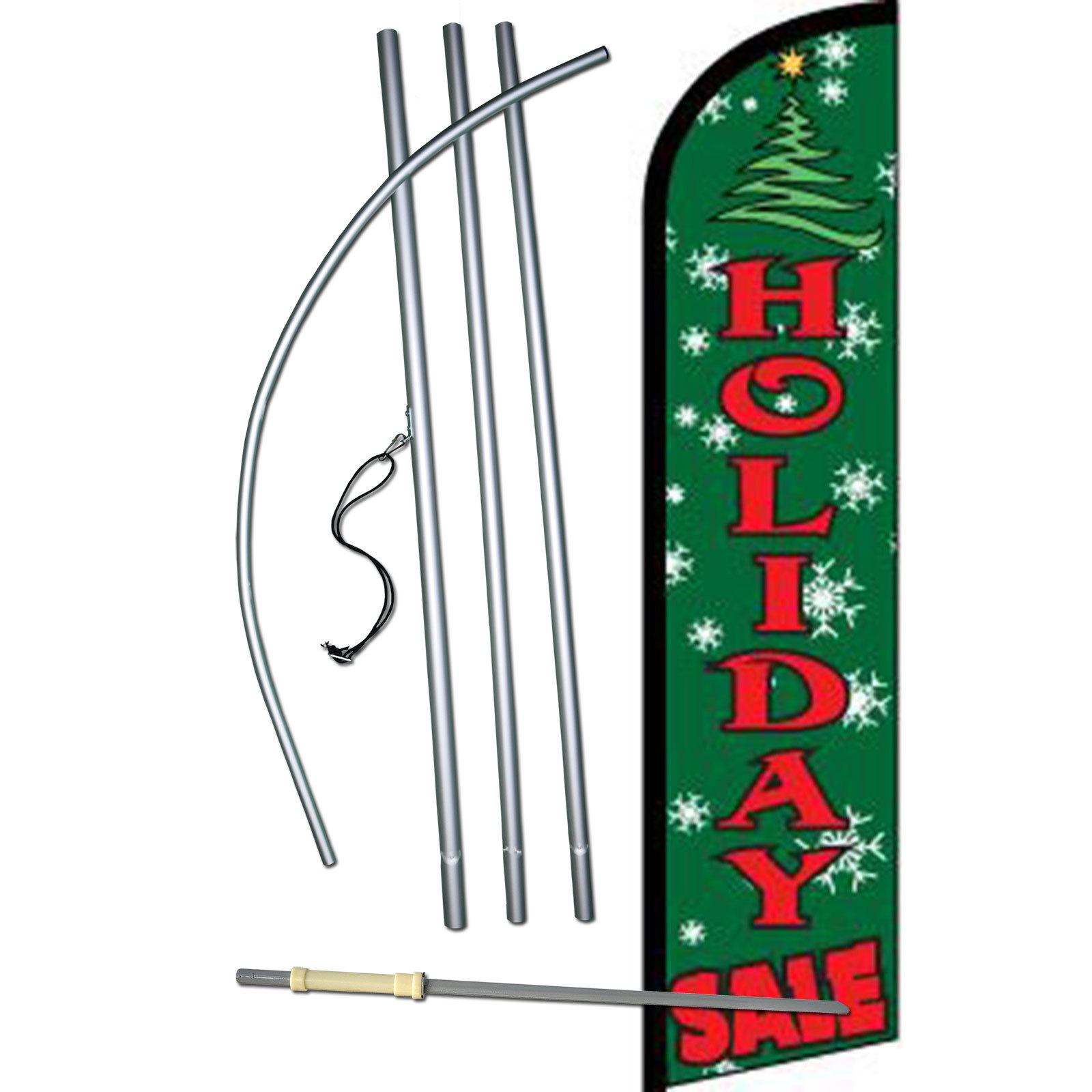 Holiday Sale Flag Flutter Feather Banner Swooper Christmas Windless Bundle Kit