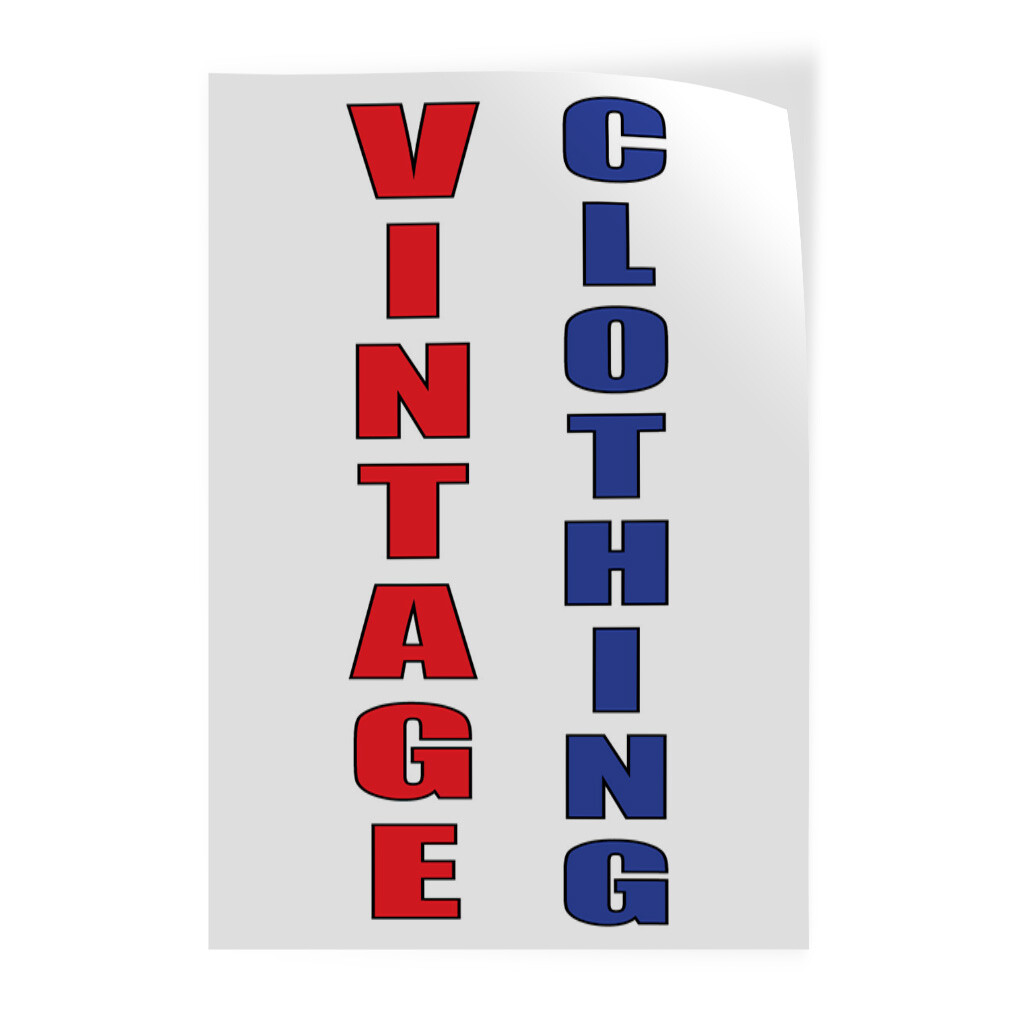 Door Decals Vertical Vinyl Stickers Multiple Sizes Vintage Clothing Vinyl