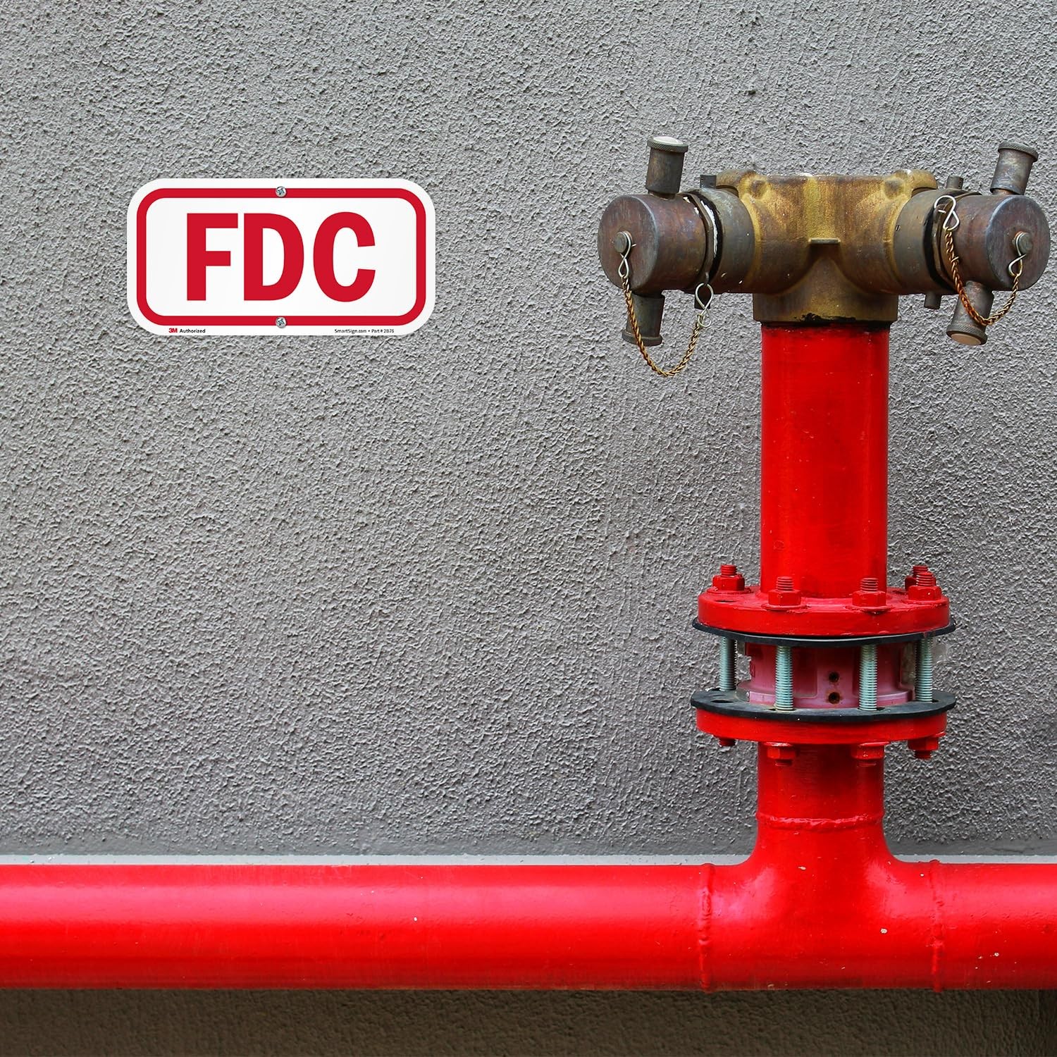6″ x 12″ Fire Department Connection FDC Sign, 63 mil, 3M Laminated Engineer G…