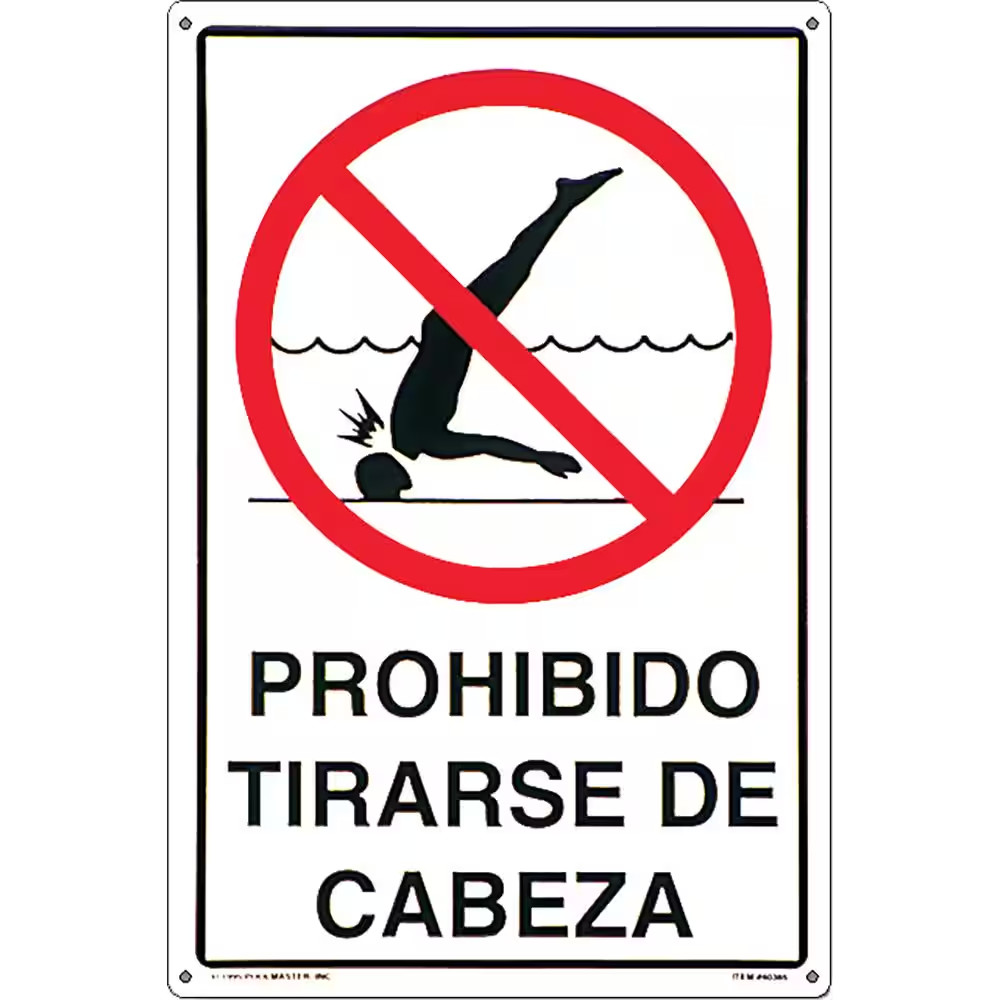 Residential or Commercial Swimming Pool Signs, Spanish Language Prohibido Tirars