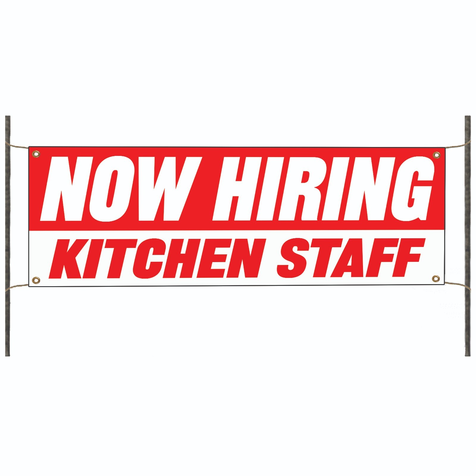 Now Hiring Kitchen Staff Work Employment Cook Job Advertising Vinyl Banner Sign