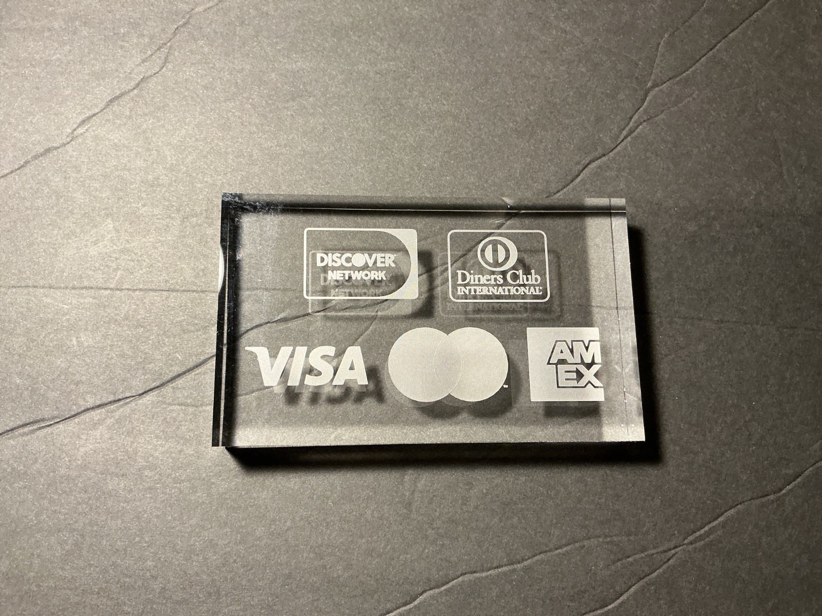 Credit card table sign