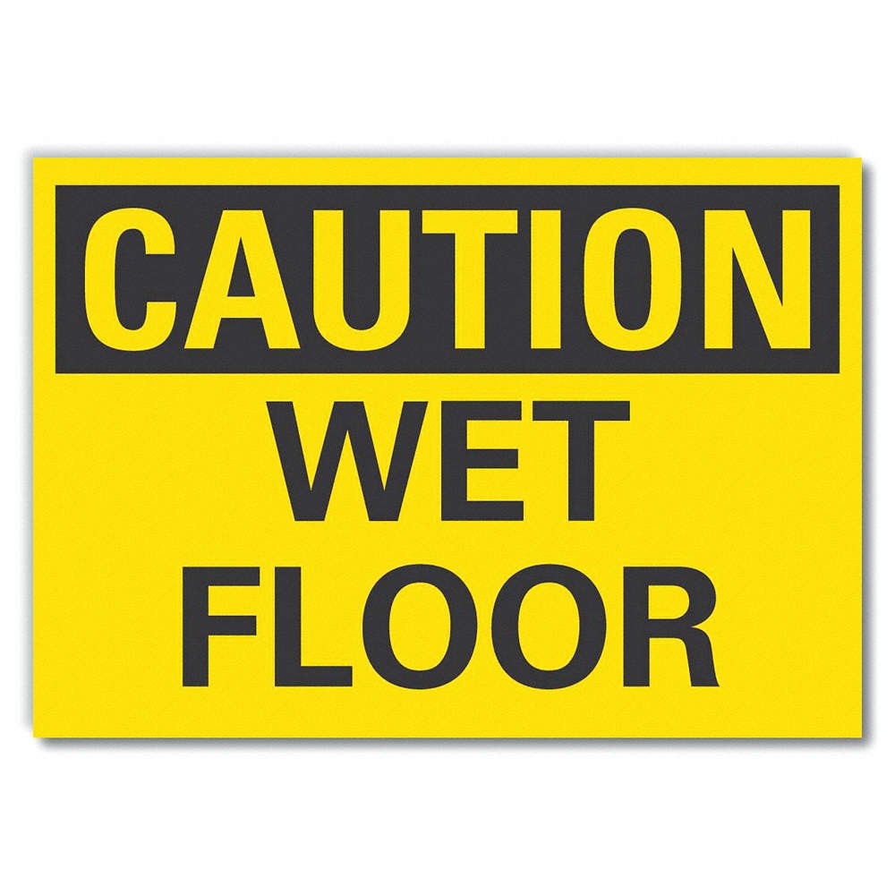 LYLE LCU3-0208-ED_10x7 Caution Sign,7in x 10in,Non-PVC Polymer 455H65