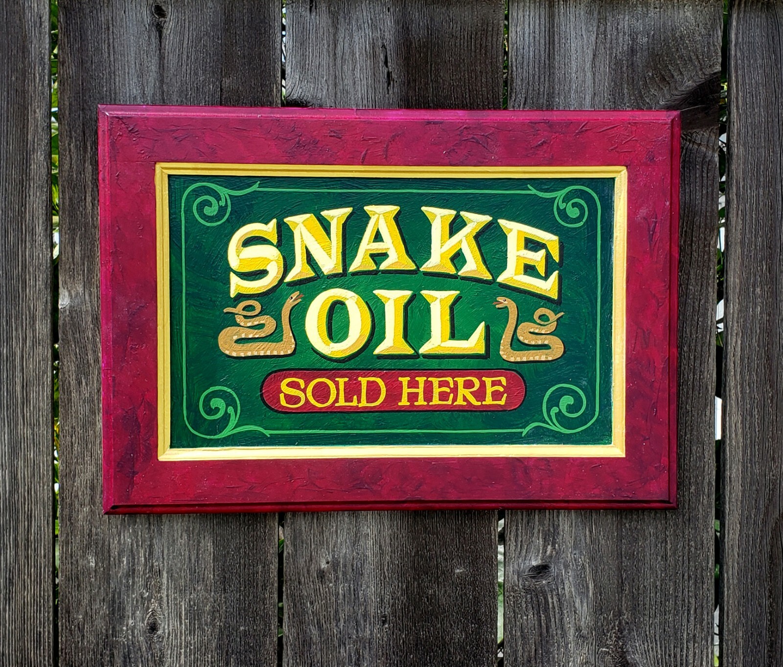 Snake Oil Circus Sideshow Sign Hand Painted