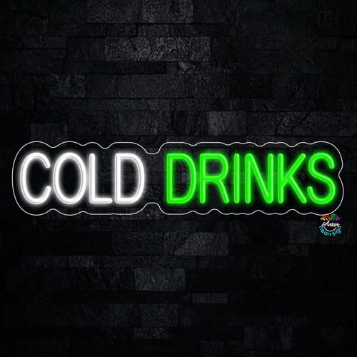 Cold Drinks LED Neon Sign 27″L x 6″H #32180