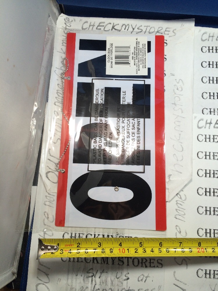 OPEN & CLOSED Chain hAnGiNg SIGN with Adjustable CLOCK Will Return door window