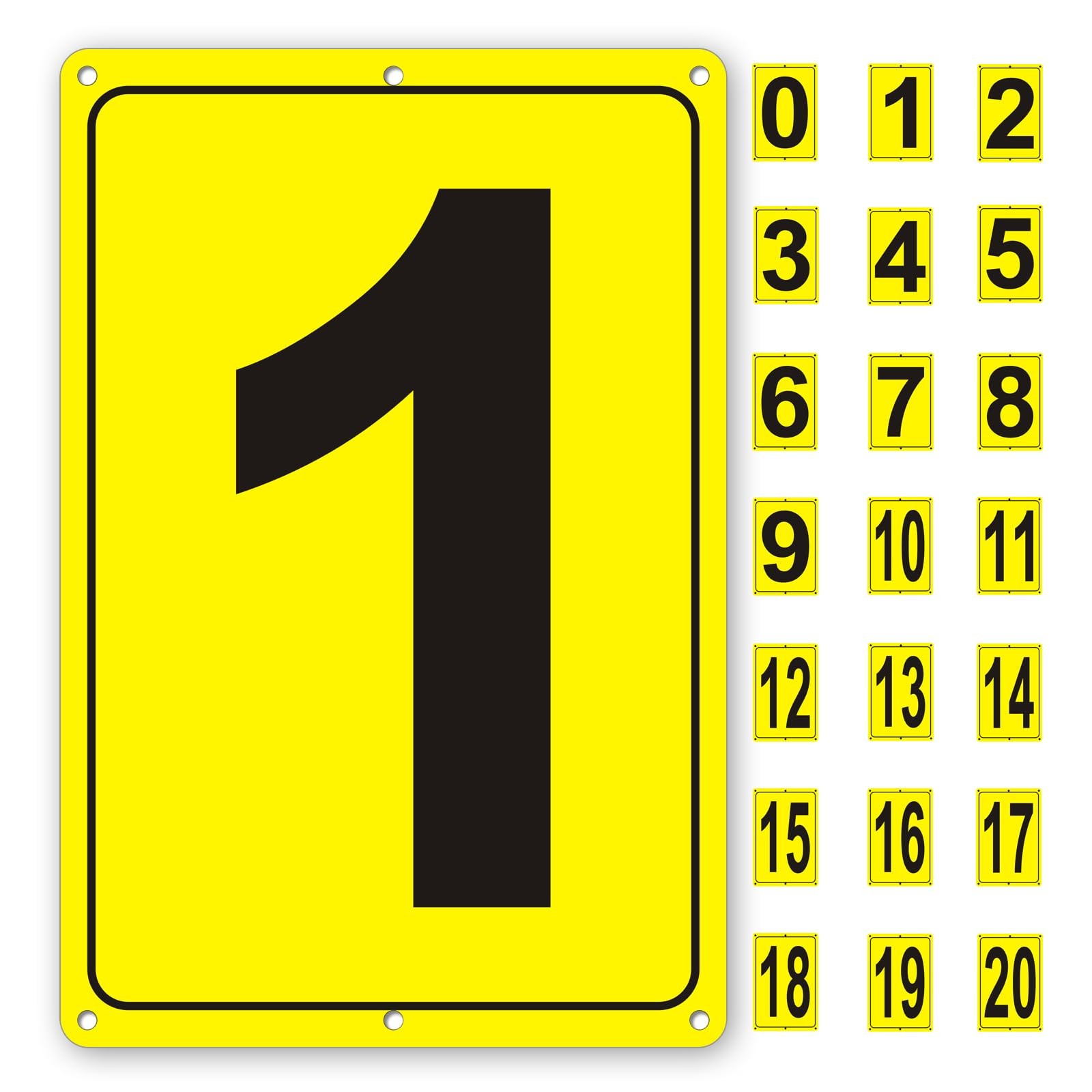 Numbered Sign 1 Metal Tennis Court Parking Lot Public Space 12×8 Inch 1 PCS