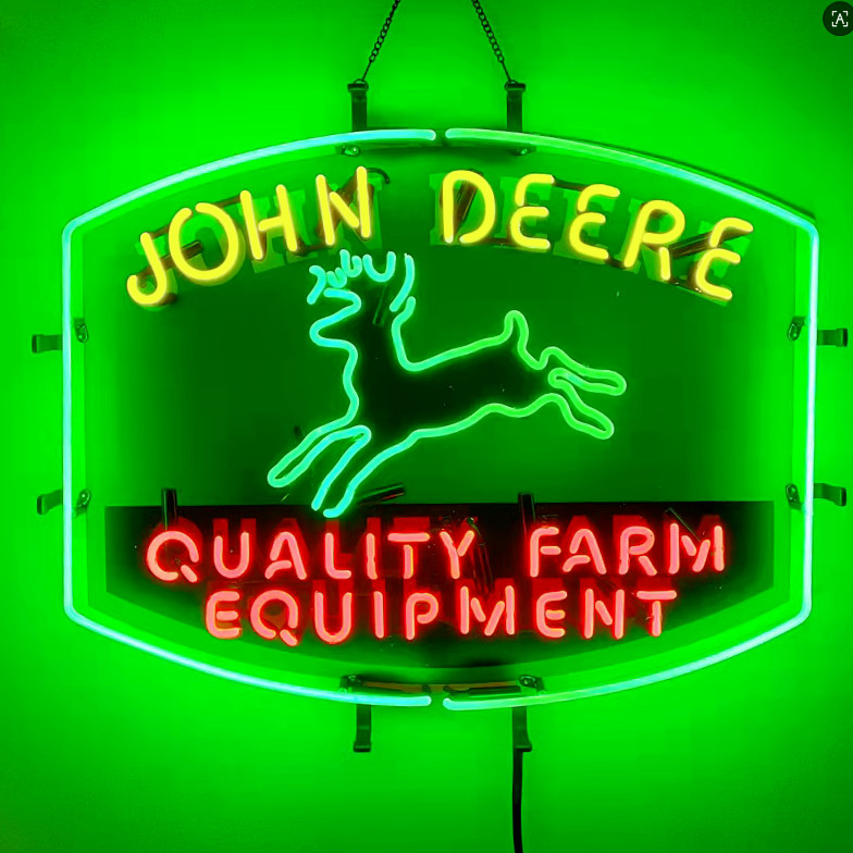US STOCK Farm Equipment Garage Open Real Glass Neon Sign Bar Club Decor 24″x20″