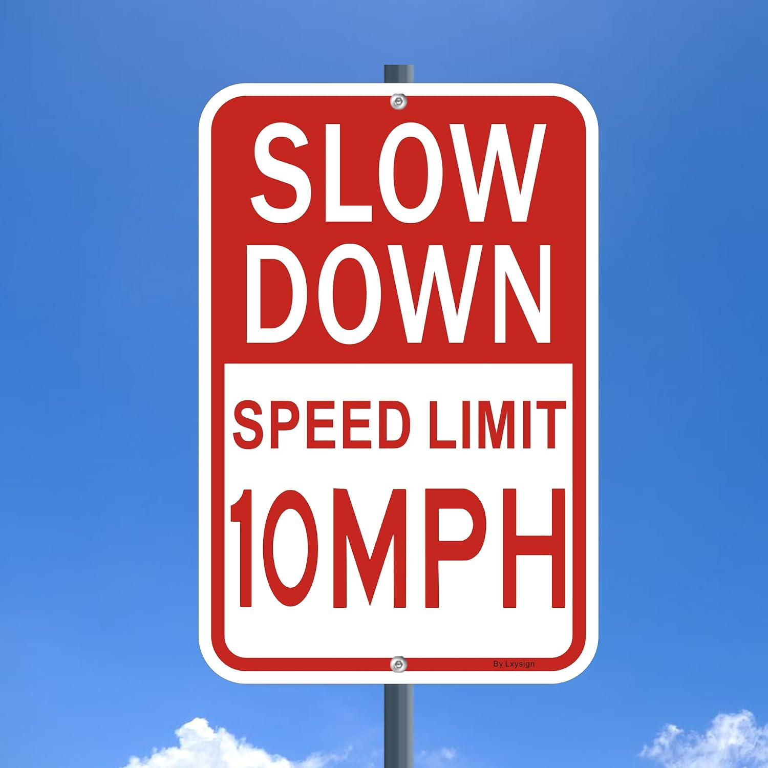 Slow Down Sign, Speed Limit 10 MPH Sign, 18×12 Inches Reflective Aluminum Signs,