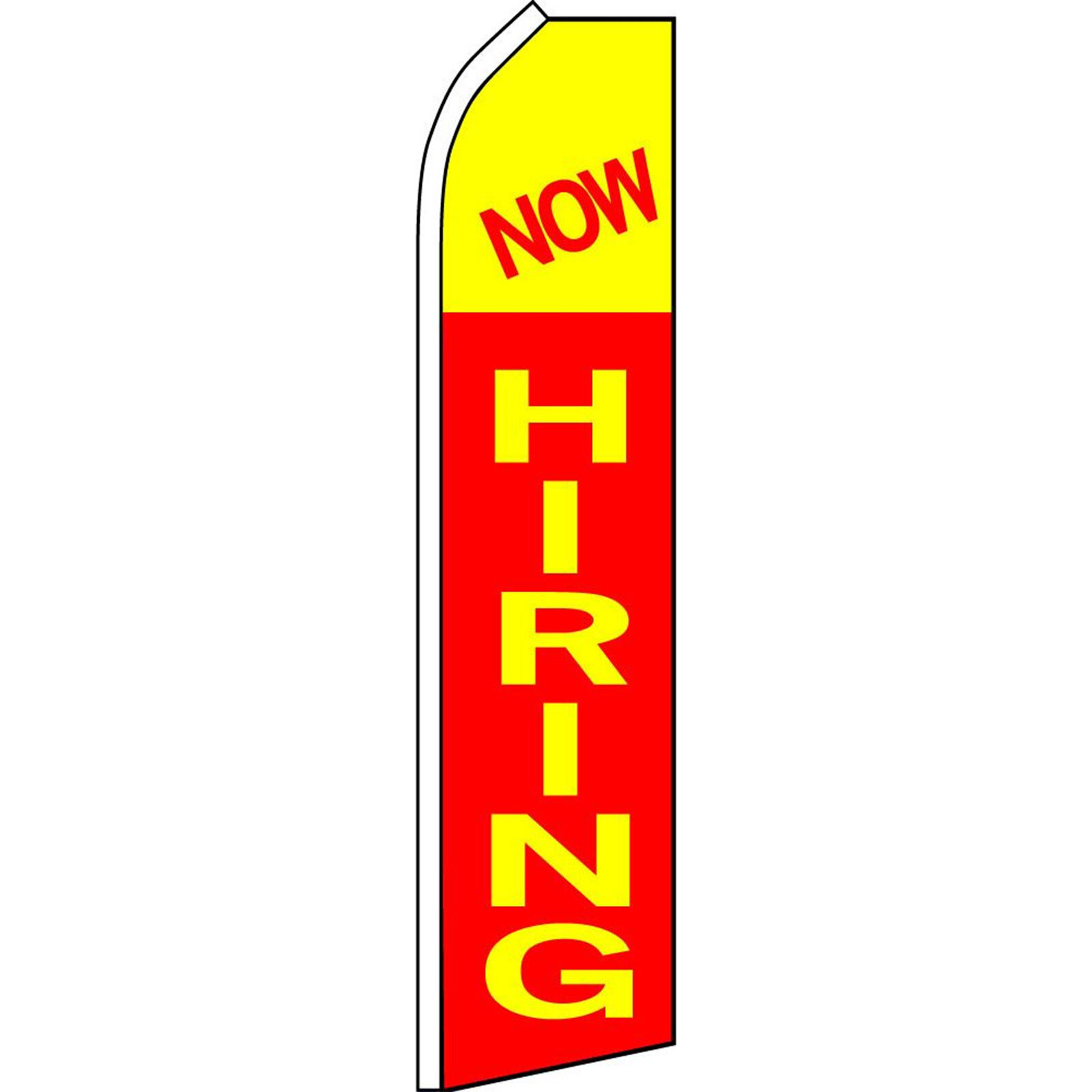 Now Hiring 2 1/2 ft X 11 1/2 ft Polyester Swooper Flag
