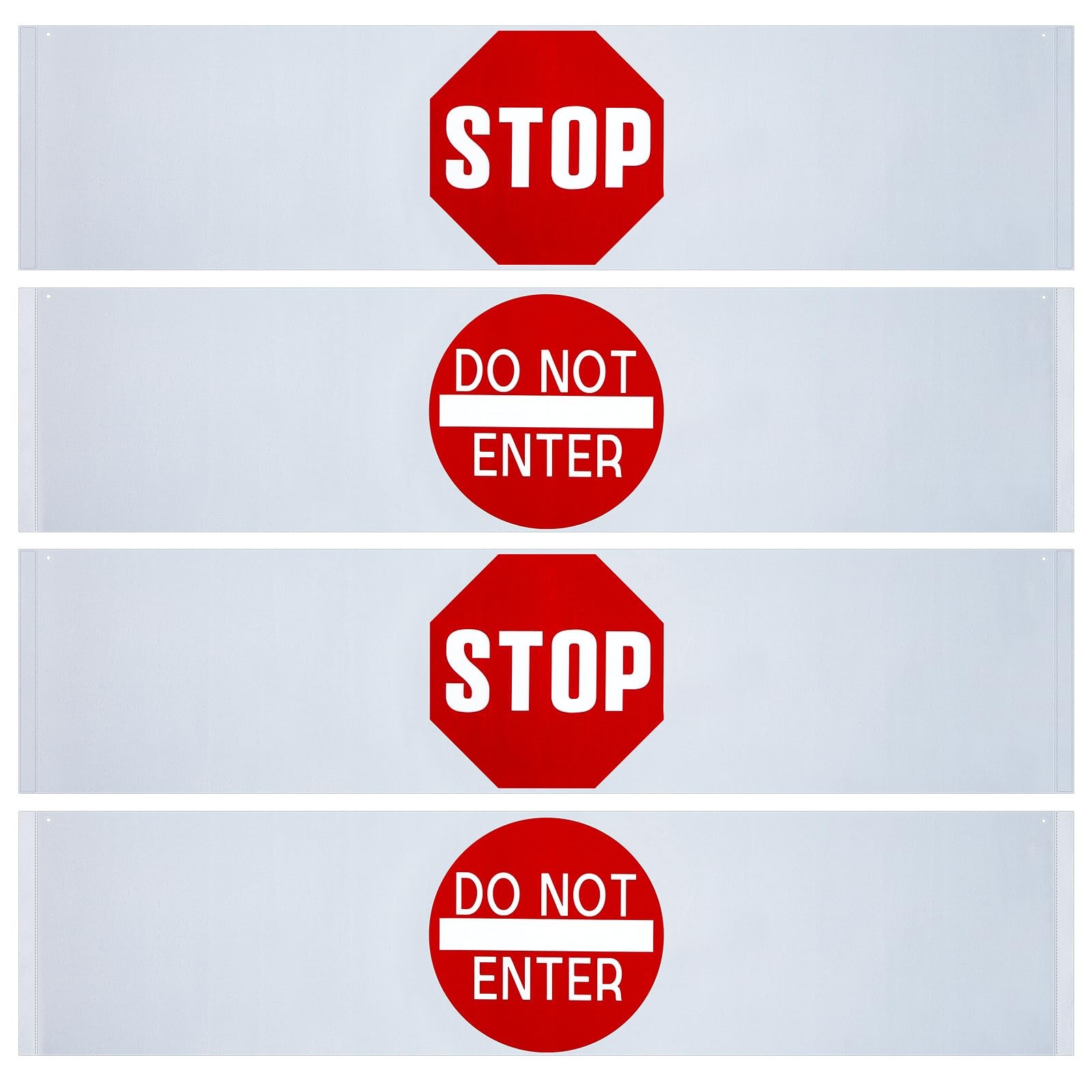 4 Pieces Door Guard Safety Banner 50 x 12 Inch Combination Stop Sign Banner D…